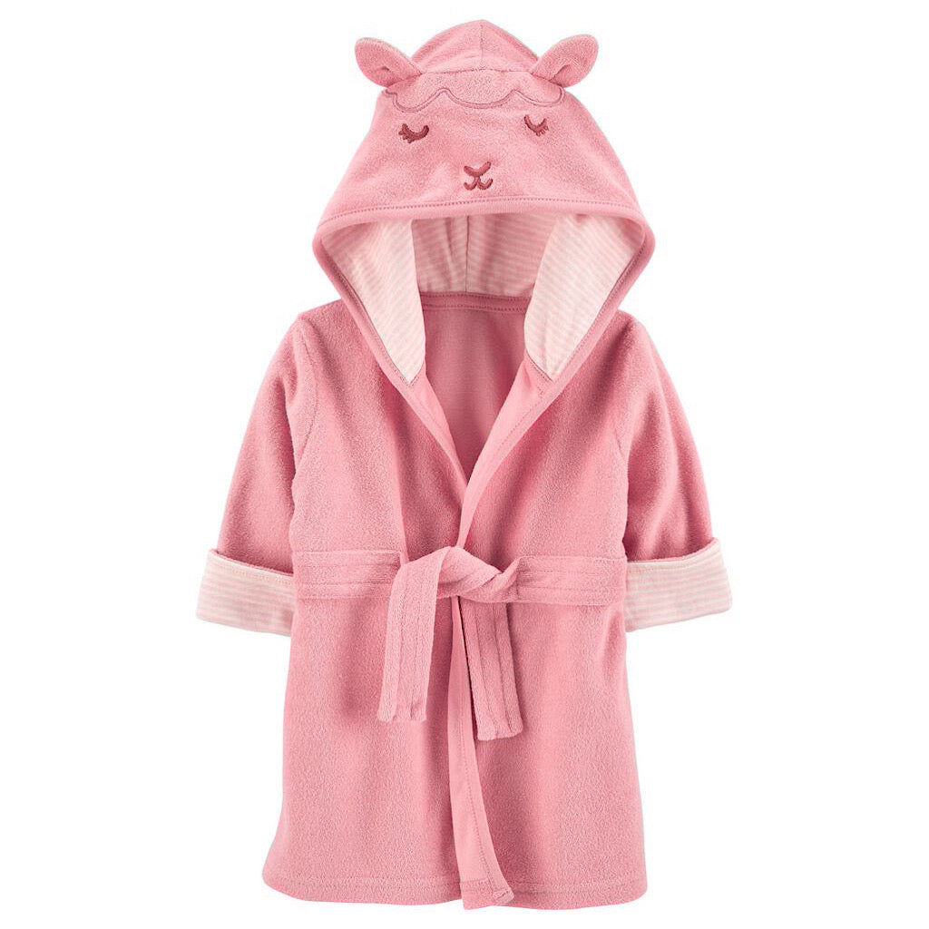 Bata de baño Carter’s de tejido de rizo con capucha rosa para bebita - JORHELITOS - JORHELITOS